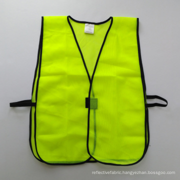 Fluorescent yellow mesh safety vest with velco closure